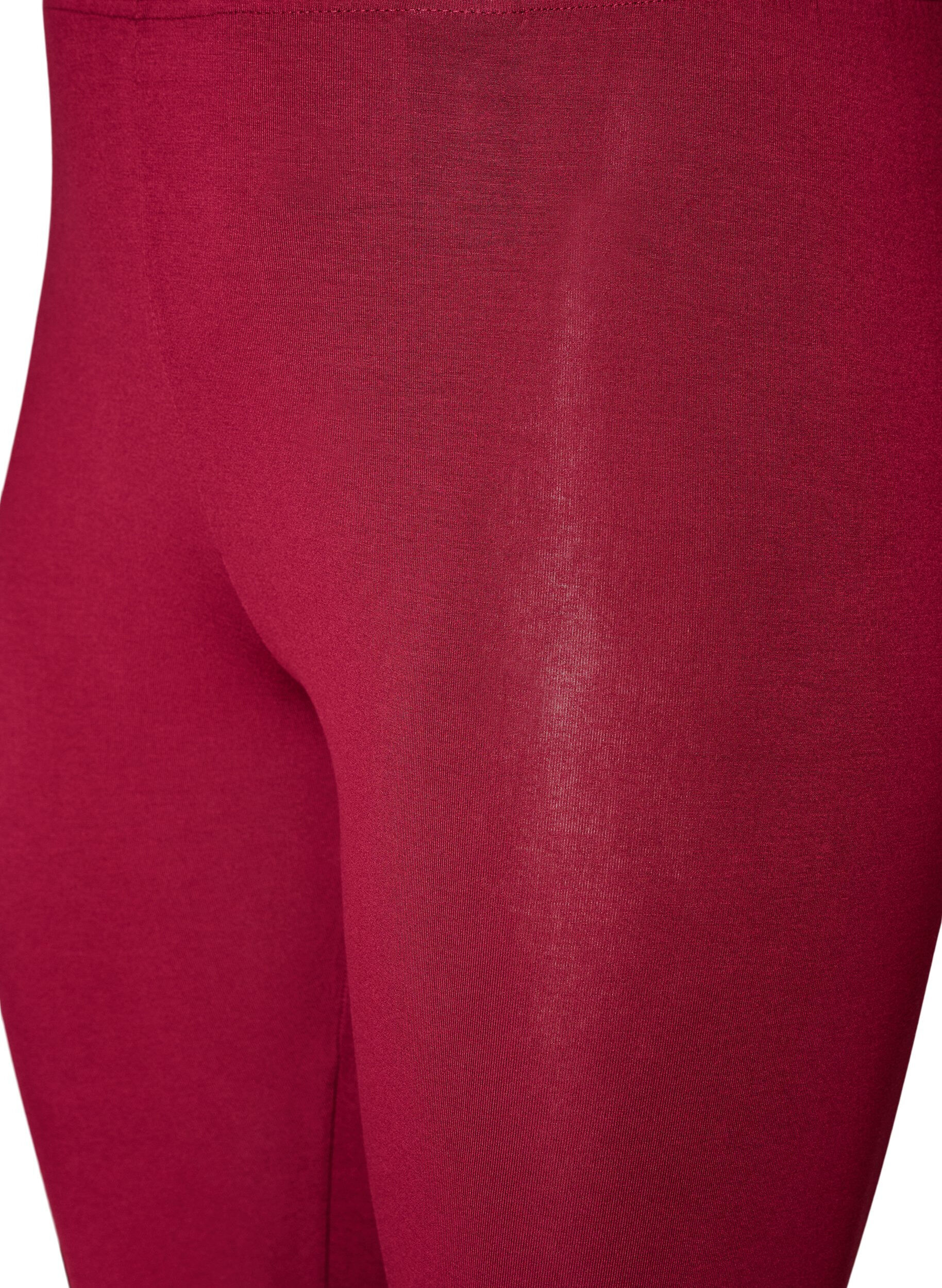 ZizziBasis leggings i viskose, R&oslash;d, Packshot image number 2
