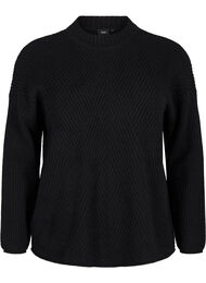 Genser med stripemønster og lange ermer, Black Mel.