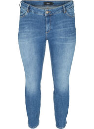 Sanna jeans med splitt ved foten, Dark blue denim