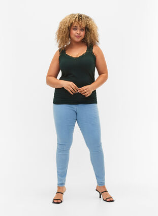 Topp med blonder, 2 stk., Scarab / Black, Model image number 2