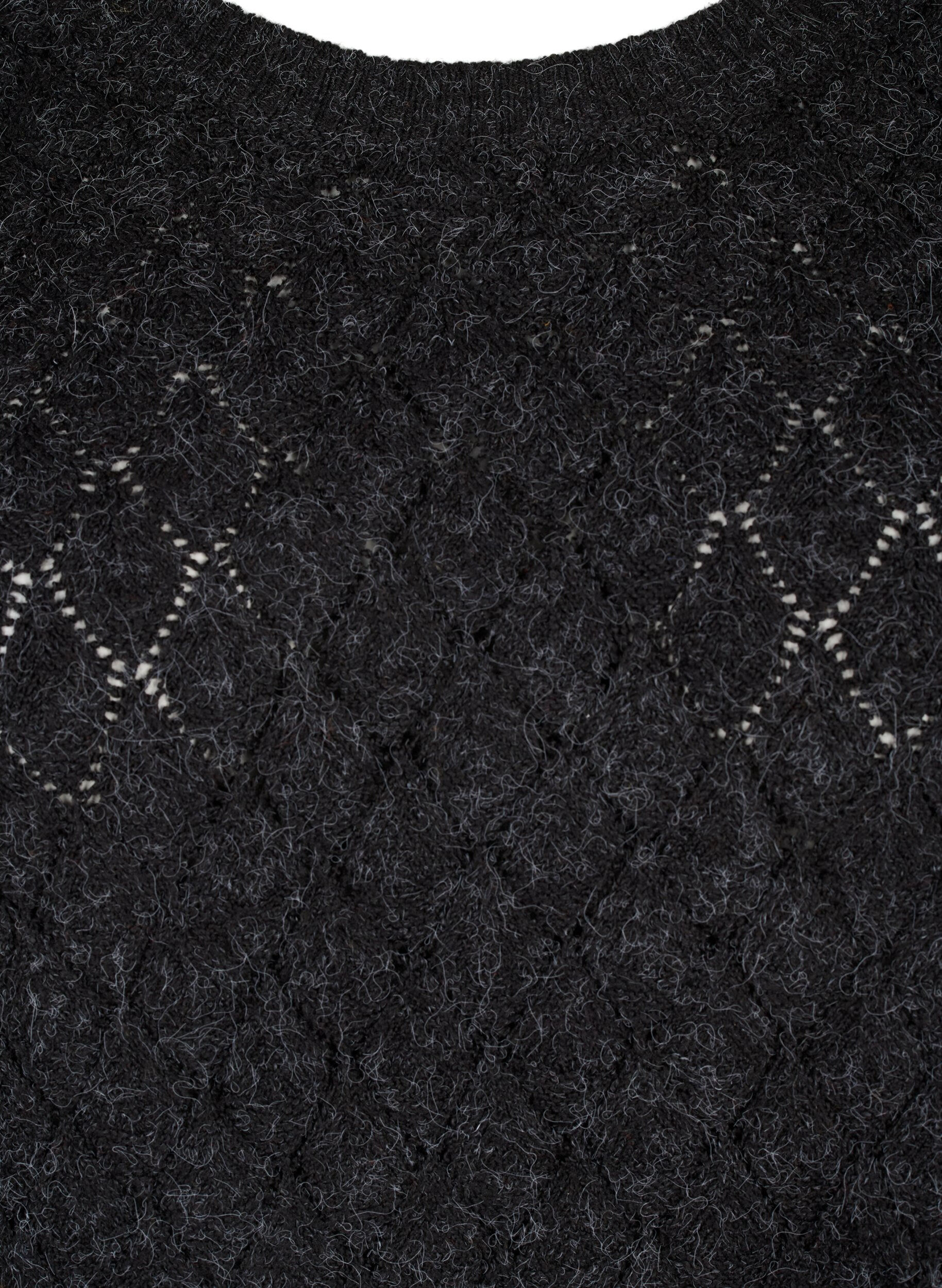 Zizzi Genser med blondem&oslash;nster, Dark Grey Melange, Packshot image number 2