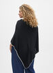Finstrikket poncho, Svart, Model image number 2