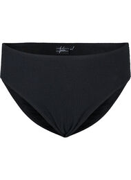 Bikinitruse med høyt liv og kreppmateriale, Black