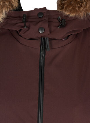 Vinterjakke med glidelås og lommer, Fudge, Packshot image number 2