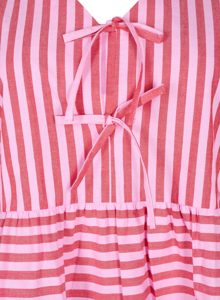 Bluse med striper og sløyfer, Rød, Packshot image number 2