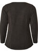 Jersey bluse med ribbet tekstur og A-linje passform, Svart, Packshot image number 1