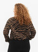 Skjorte med v-hals og sebratrykk, Black/Brown Zebra, Model image number 1