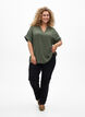 Løs bluse med korte ermer, Grønn, Model image number 1