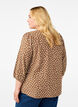 3/4-ermet bomullsbluse med trykk, Coca Mocha Dot , Model image number 1