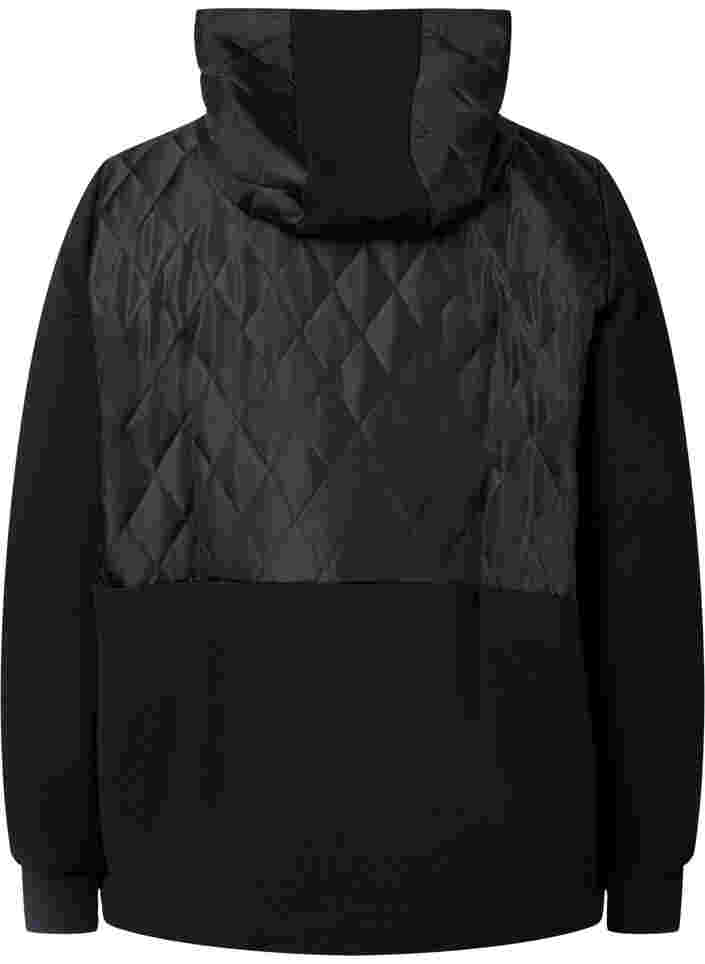 Treningsjakke med lommer og hette, Black, Packshot image number 1
