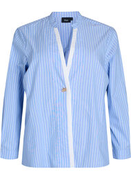 Stripete skjorte med dekorativ lukking, Light Blue Stripe 