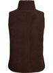 Teddy fleece vest med glidelås og lommer, Brun, Packshot image number 1