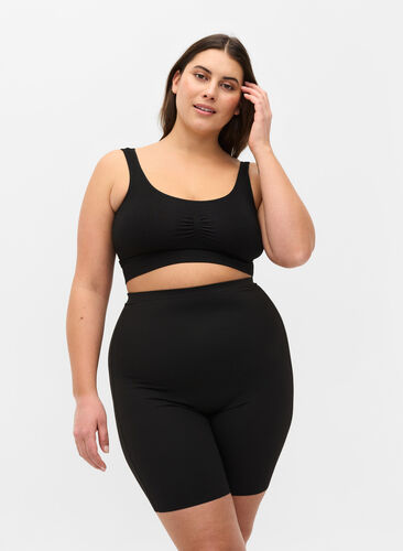 Light shapewear shorts med høyt liv, Black, Model image number 0