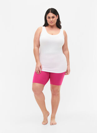 Sykkelshorts i viskose, 2 stk., Fuchsia P./Tango red, Model image number 3