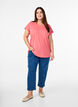Kortermet T-skjorte i bomullsblanding, Rosa, Model image number 1