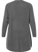 Lang cardigan i ribbestrikk, Dark Grey Melange, Packshot image number 1