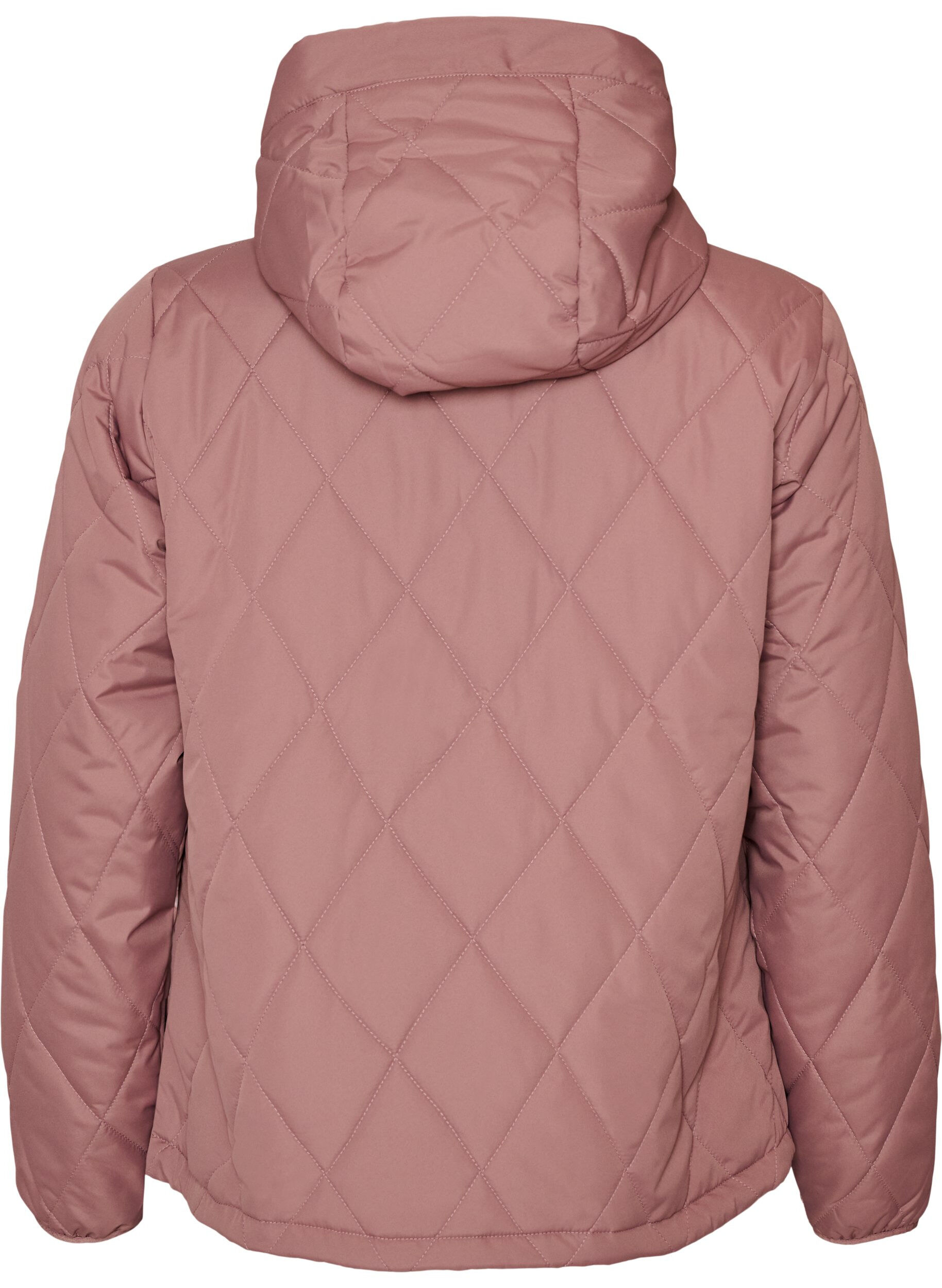 ZizziLett vattert jakke med diamantquilt, Rosa, Packshot image number 1