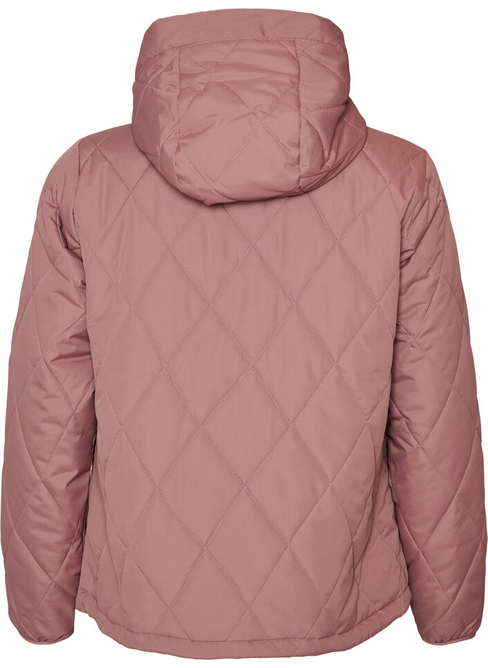 Lett vattert jakke med diamantquilt, Rosa, Packshot image number 1