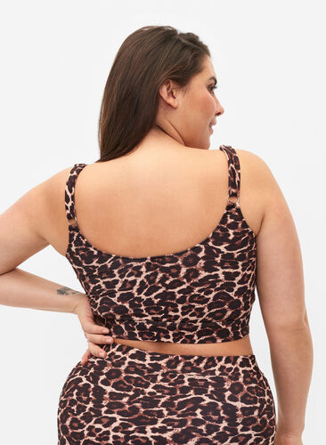 Zizzi Mønstrete bikinitopp med justerbare stropper, Autentic Leopard, Model image number 1