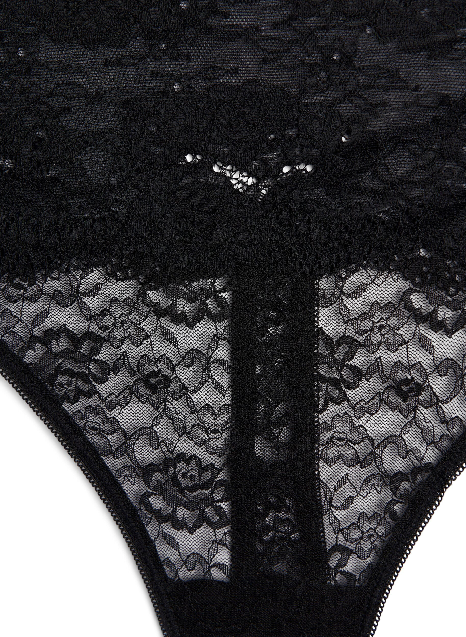 Zizzi2-pk g-streng truse, Svart, Packshot image number 3