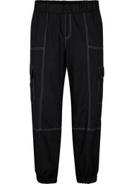 Cargobukser med kontrastsømmer, Black