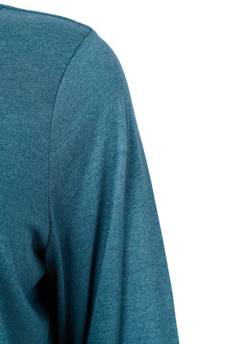 Melange bluse med lange ermer, Legion Blue Mel., Packshot image number 2