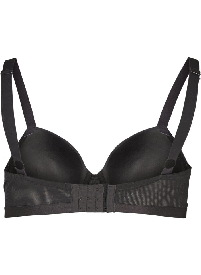 Formstøpt BH med netting, Svart, Packshot image number 1