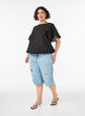 Bluse med ballongform og flaggermus ermer, Svart, Model image number 1