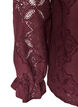Langermet bluse med blondem&oslash;nster, M&oslash;rk Bordeaux, Packshot image number 3