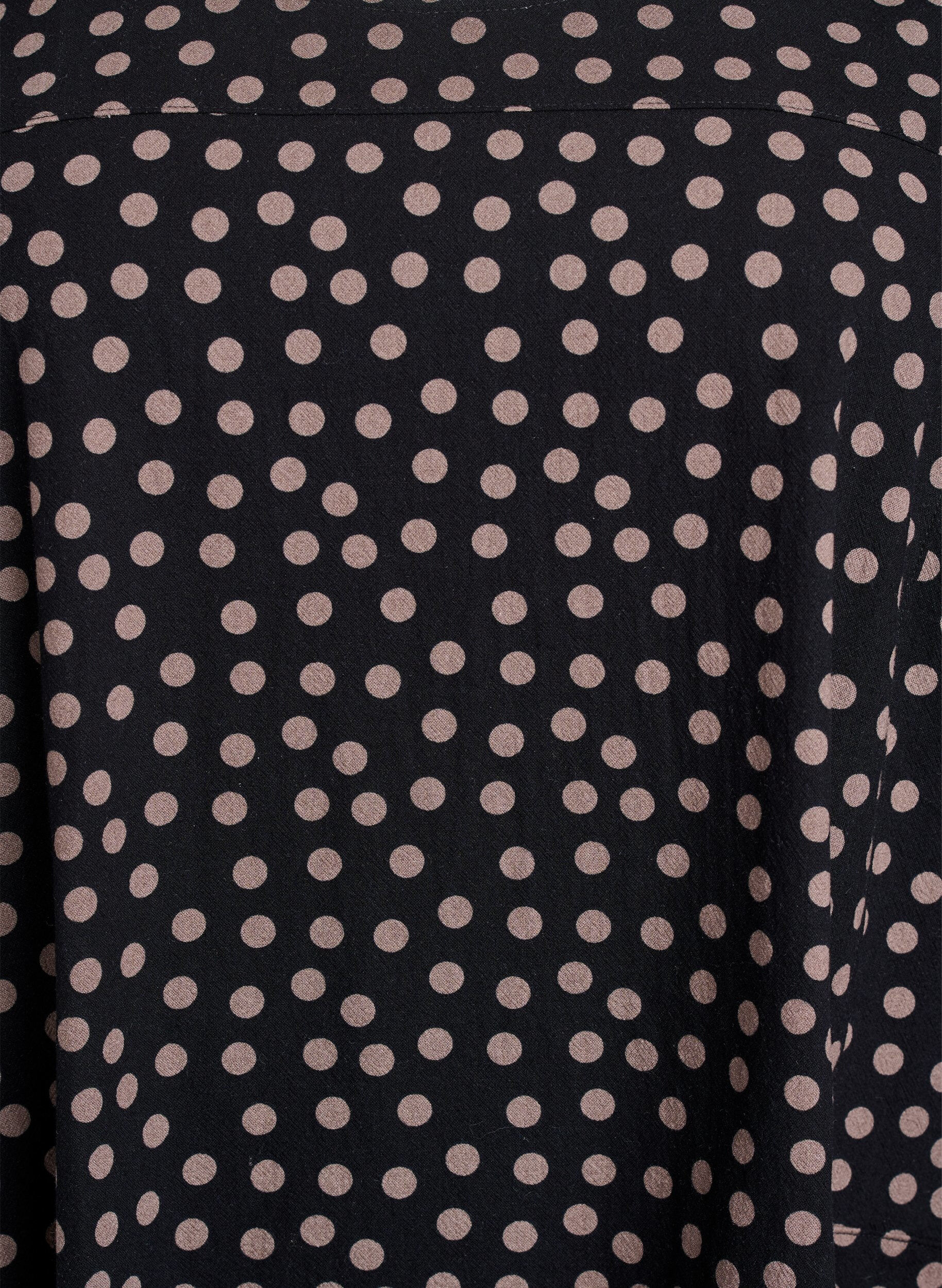 Zizzi Kortermet bomullskjole med trykt m&oslash;nster, Brun, Packshot image number 2