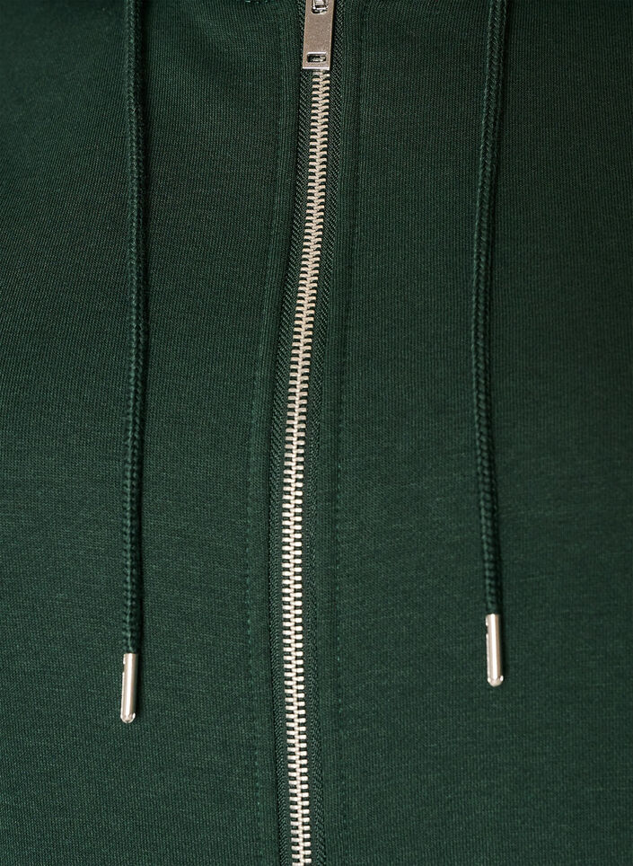 Hettegenser med glidel&aring;s og lommer, Gr&oslash;nn, Packshot image number 2