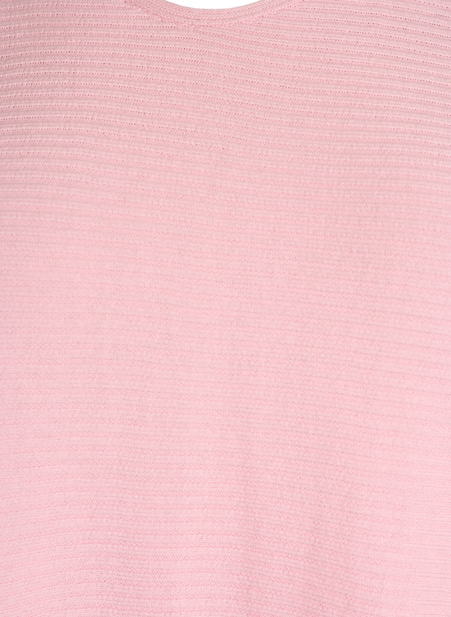 Zizzi Strikket topp med b&aring;thals og 1/2 ermer, Rosa, Packshot image number 2