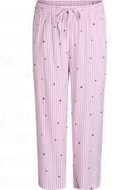 Loose fit nattbukser med striper og hjerter, Rosa Loose fit nattbukser med striper og hjerter