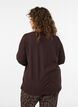 Bomulls-pyjamatopp med hjertetrykk, Brun, Model image number 2