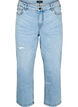 Cropped Vera jeans med distressed detaljer, Bl&aring;, Packshot image number 0