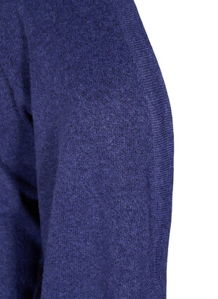 Melert strikket cardigan med lommer, Deep Cobalt Mel., Packshot image number 2