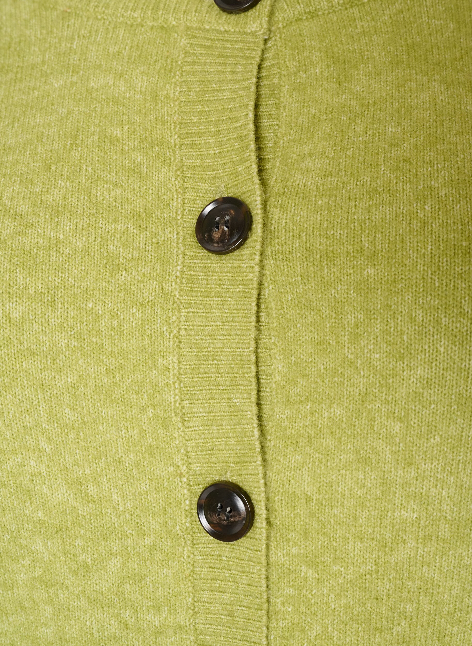 ZizziCardigan med knapper og avrundet front, Gr&oslash;nn, Packshot image number 2