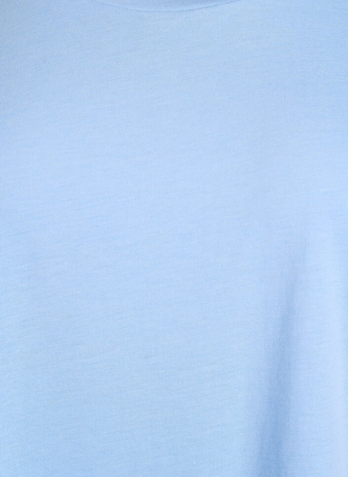 Kortermet t-skjorte i en bomullsblanding, Bl&aring;, Packshot image number 2