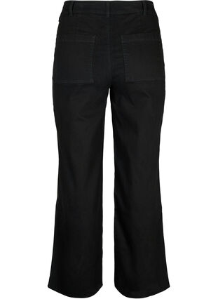 Jeans med høy midje og vide ben, Black, Packshot image number 1