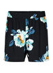 Shorts med løs passform i viskose, Black Big Flower, Packshot image number 0