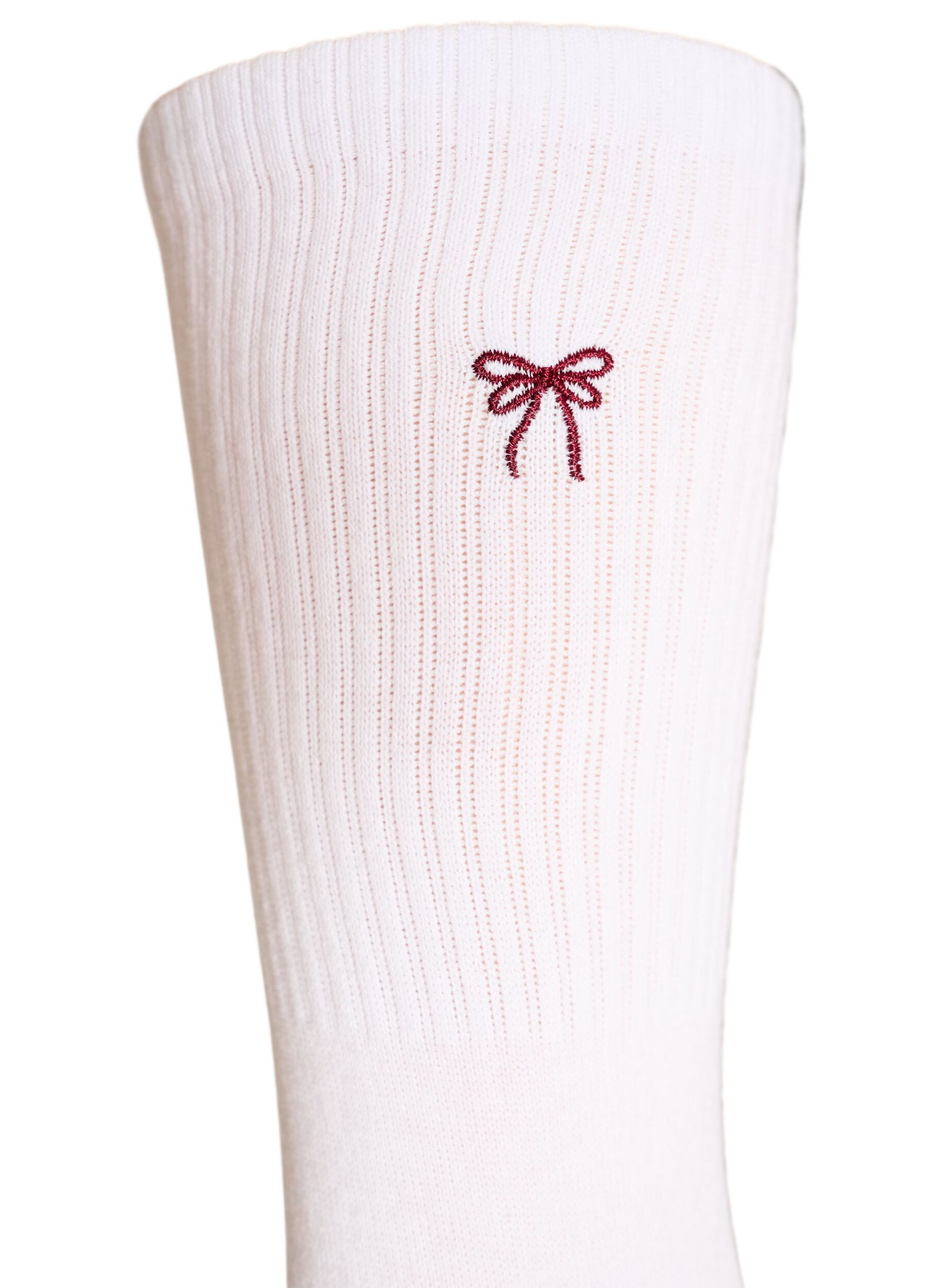 ZizziBomullssokker med m&oslash;nster, Hvit, Packshot image number 2
