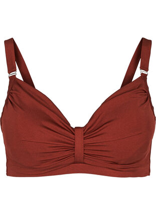Bikinitopp med draperinger, Rusty Red, Packshot image number 0