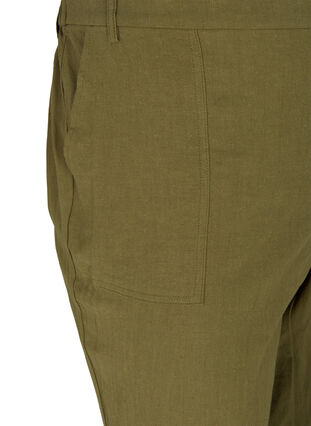 Bukser med lin, Ivy green, Packshot image number 2