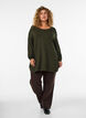 Strikkebluse med knapper p&aring; siden, Gr&oslash;nn, Model image number 1