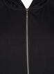 Sweat-cardigan med hette og lommer, Svart, Packshot image number 2