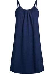 Midi strap dress in organic cotton, Navy Blazer solid