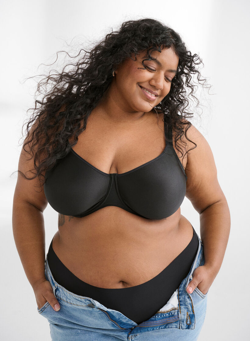 Formpresset bh med full dekning og h&oslash;y st&oslash;tte, Svart, Image image number 0