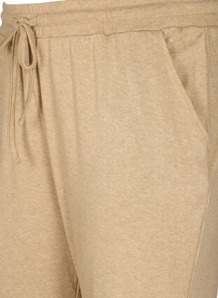Melerte bukser med knyting og lommer, Beige Melange, Packshot image number 2