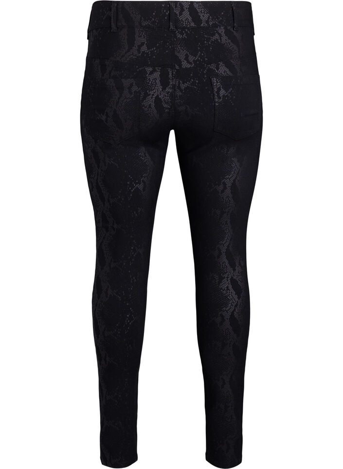 Slim fit bukser med slangemønster, Svart, Packshot image number 1