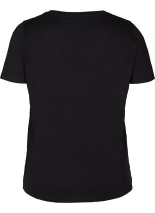 kortermet t-skjorte med print, Black, Packshot image number 1